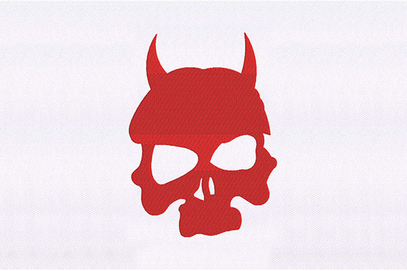 Horned Skull Mask Embroidery Design