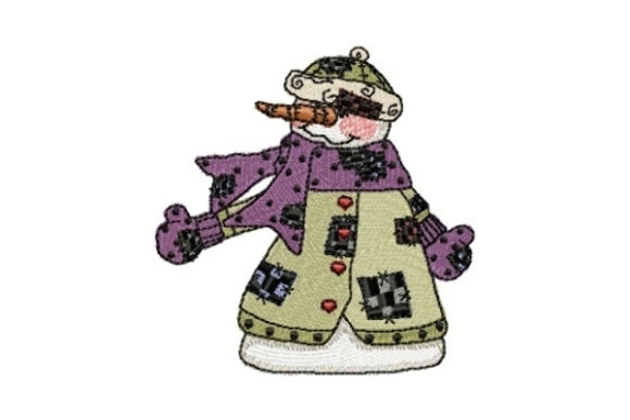 Snowman Checkers Embroidery Design