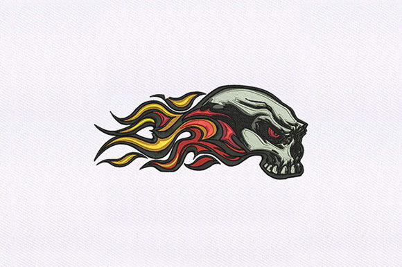Teeth Baring Skull Embroidery